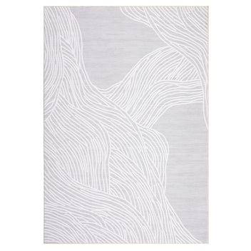 Garvee Modern Light Grey 9x12 Geometric Area Rug, Washable Non Slip Stain Resistant Carpet for Living Room Bedroom Office Dining