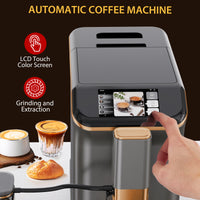 Garvee Best fully automatic espresso machine, Espresso Coffee Machines With Milk Frother Steam Wand, Insulated Milk Container for Cappuccino, Latte, Espresso Maker (20 bar, Gold)