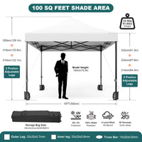 Garvee 10x10 Commercial Canopy Tent – Waterproof 500D with Steel Frame & Sandbags for Outdoor Events (White)