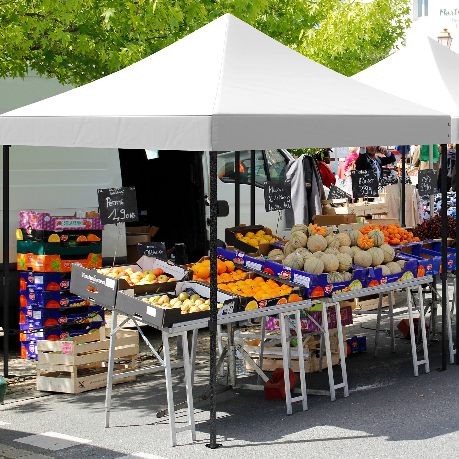 Garvee 10x10 Commercial Canopy Tent – Waterproof 500D with Steel Frame & Sandbags for Outdoor Events (White)