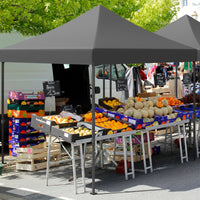 Garvee Commercial Canopy Tent, 10x10 Pop Up Canopy Tent Heavy Duty 500D Waterproof with Roller Bag & 4 Sandbag for Outdoor Camping Stall Party Event (Black)