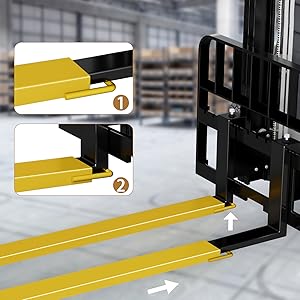Garvee 5.5" Width Pallet Fork Extension, 4600 LBS Max Heavy Duty Steel Pallet Extensions for Forklift Truck - Yellow / 72x5.5 inch