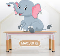 Garvee Kids 7 in 1 Table & Chairs Set in Ergonomic Design, Height Adjustable, Max 300lbs for Home & Classroom Use, Natural