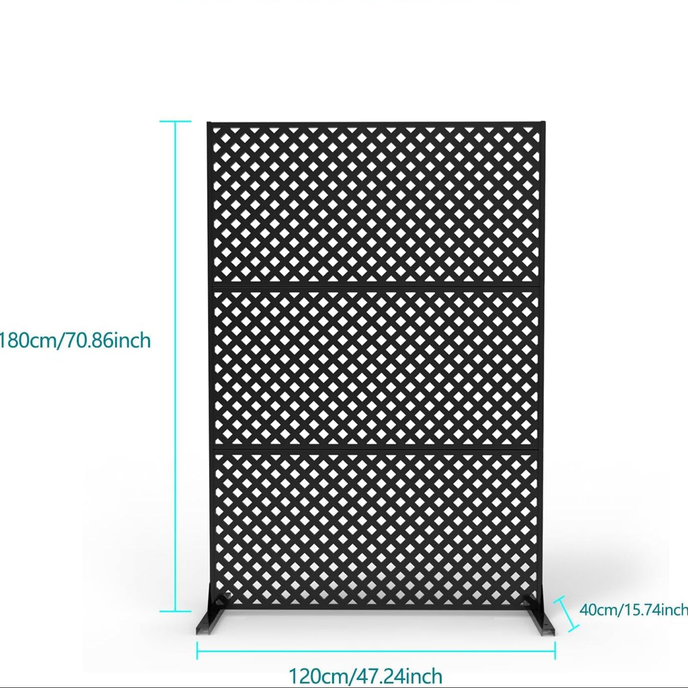 Garvee Metal Privacy Screen, Galvanized Steel Privacy Fence Panel with Stand, Decorative Room Divider for Patio, Deck, Balcony, Garden, Indoor/Outdoor Use