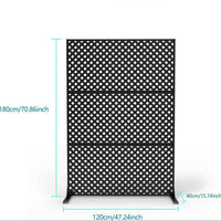 Garvee Metal Privacy Screen, Galvanized Steel Privacy Fence Panel with Stand, Decorative Room Divider for Patio, Deck, Balcony, Garden, Indoor/Outdoor Use