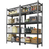 Garvee Garage Shelving 2 Pack, 2200 lb Adjustable 5-Tier Metal Storage Racks, 36" W x 16" D x 72" H