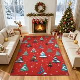 Garvee Christmas Tree 6x9 Area Rug, Washable, Non-Slip, Decorative Floor Carpet for Bedroom, Living Room - Christmas Trees|Red