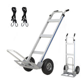 Garvee 600 lb Heavy Duty Aluminum Hand Truck, extendable base plate, for Warehouse, Supermarket & Moving, Silver