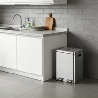 Garvee 10.6 Gallon Stainless Steel 2 Compartments Trash Can with Removable Inner Buckets and Quite-Close Lid, Silver