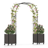 Garvee Metal Garden Arch Trellis, Black Wedding Arbor for Climbing Plants, Span 1.2 - Black