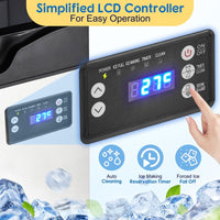 Garvee 100LBS/24H Ice Maker with 33LBS Bin, Automatic Stainless Steel, for Home Bar, Including Water Filter, Scoop, Connection Hos