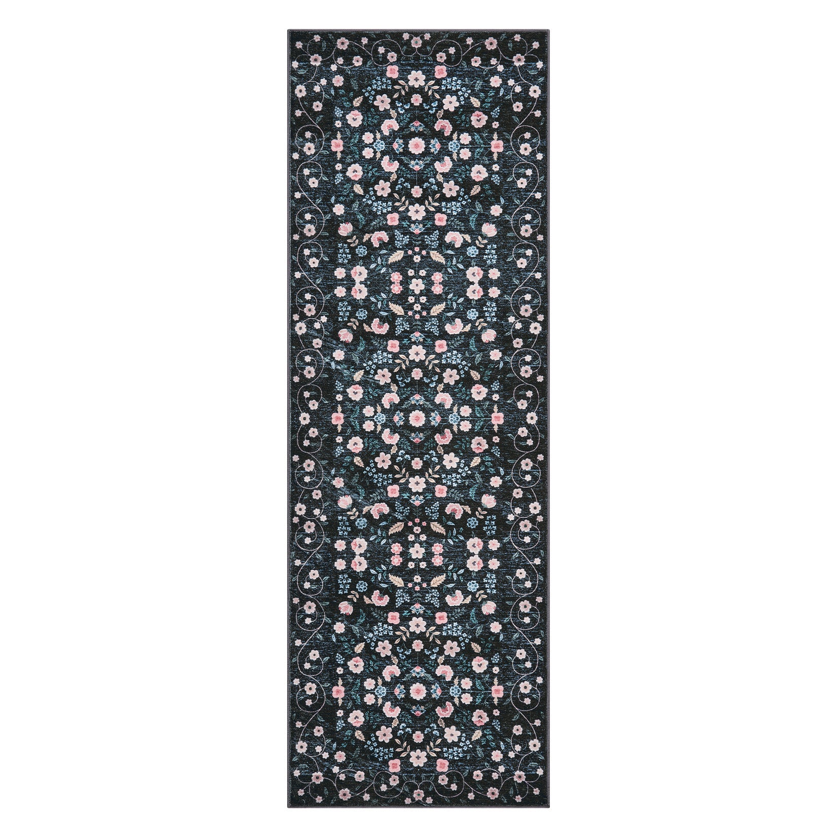 Garvee Area Rugs Washable Floral Rugs for Living Room Non Slip Low Pile Carpet for Office Bedroom Kids Room Bedside