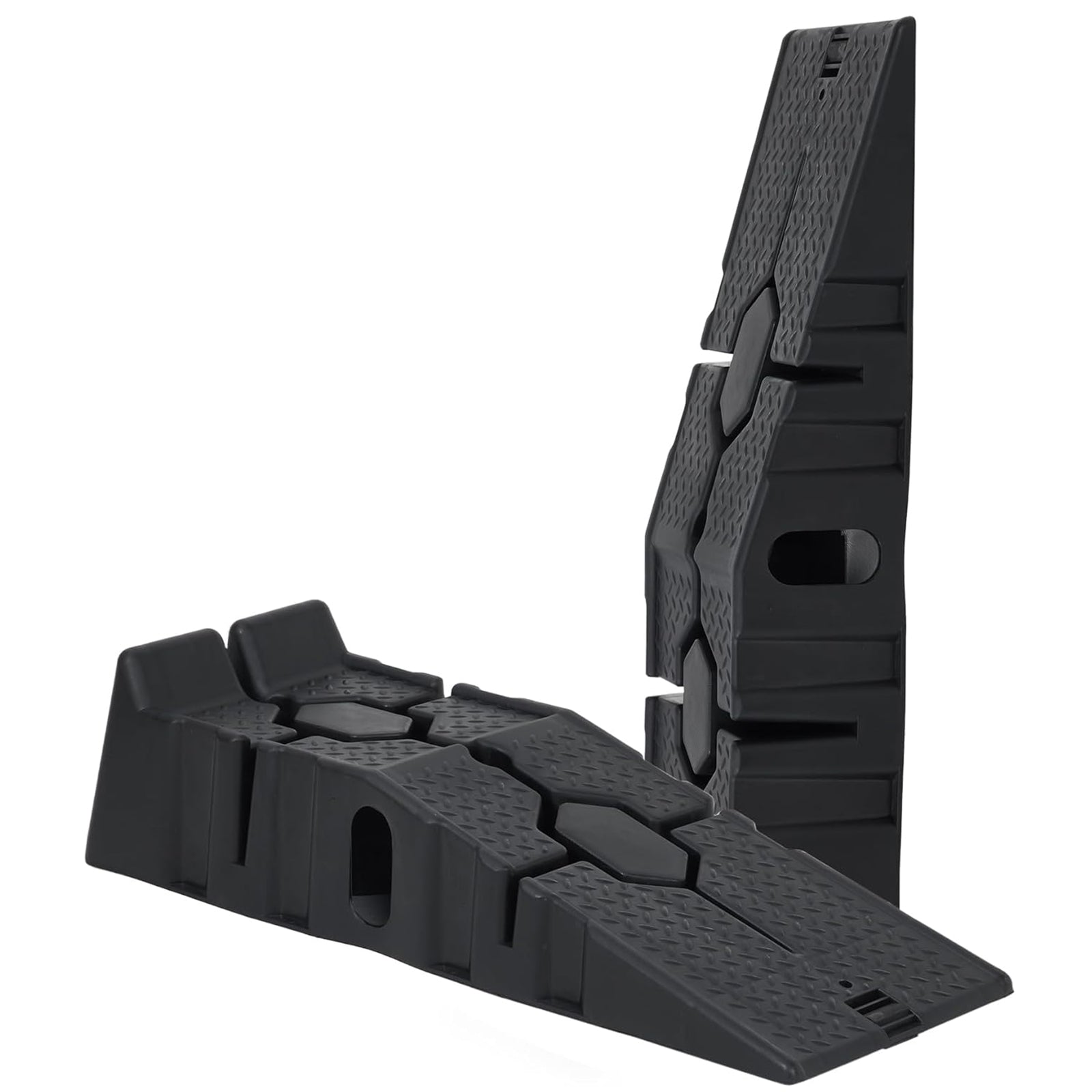 Garvee Plastic Car Service Ramps 2-Pack - 6.7" Low Profile 12,000LB Capacity Heavy Duty w/Anti-Slip Base for Home Garage