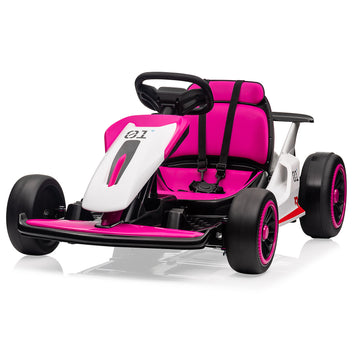 Garvee Ride - G Series: 6+,24V Drift Kart with 2X200W Strong Motor, 7AH Big Battery, Electric Pedals, Electric Go Kart Outdoor Race Toy - Pink