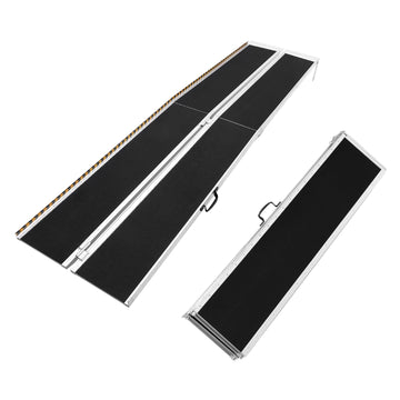 Garvee 10FT Portable Wheelchair Ramp – 800Lbs Capacity 30" Wide Aluminum Foldable Anti-Slip with Handle for Stairs/Threshold/Doorways 10-30" Height