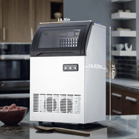 GARVEE 100Lbs/24H Commercial Ice Maker Machine, Stainless Steel Undercounter Ice Machine with Dual Tap & Bottle Water Inlet, 33Lbs Storage Bin for Home Bar, Cafe, Restaurant & Office