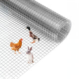 GARVEE 3'x50' Hex Mesh Fence - Galvanized Steel w/Smooth Edges for Gardens & Coops (Rust-Resistant, Small Animal Proof) - Silver