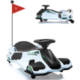 Garvee Ride - P Series: 12V Kids Ride on Drift Car for Kids, 7ah 45W Motor Electric Drifting Go-Kart Up to 5 mph Variable Speed, Built-in Music,Colorful Tail LED Light,USB,Low-Power Alarm,Max Load 110lbs, Blue - White - White