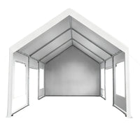 Garvee Heavy Duty Carport 13x20 FT Portable Garage with 4 Doors & 4 Windows, Reinforced Galvanized Steel Frame, Waterproof PE Tarp, Roll-Up Mesh Windows, Yellow, Outdoor Shelter for Cars & Gatherings