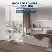 Garvee 8000 BTU Portable Air Conditioner, 3 In 1 AC Unit Built-In Cool, Dehumidifier & Fan for Rooms Up to 350 Sq.Ft, Energy Saving AC with Remote/24H Timer for Dorms/Indoor Rooms - White