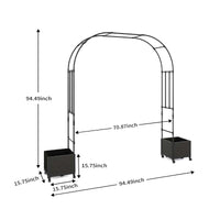 Garvee Adjustable Metal Garden Arch Trellis, Black Wedding Arbor for Climbing Plants, Span 1.8