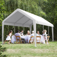 Garvee 13'x25' 200G Carport Top Replacement Cover , Heavy-Duty Garage Top Tent Shelter Tarp Waterproof & UV Protected (Top Cover Only, Frame Not Included), White