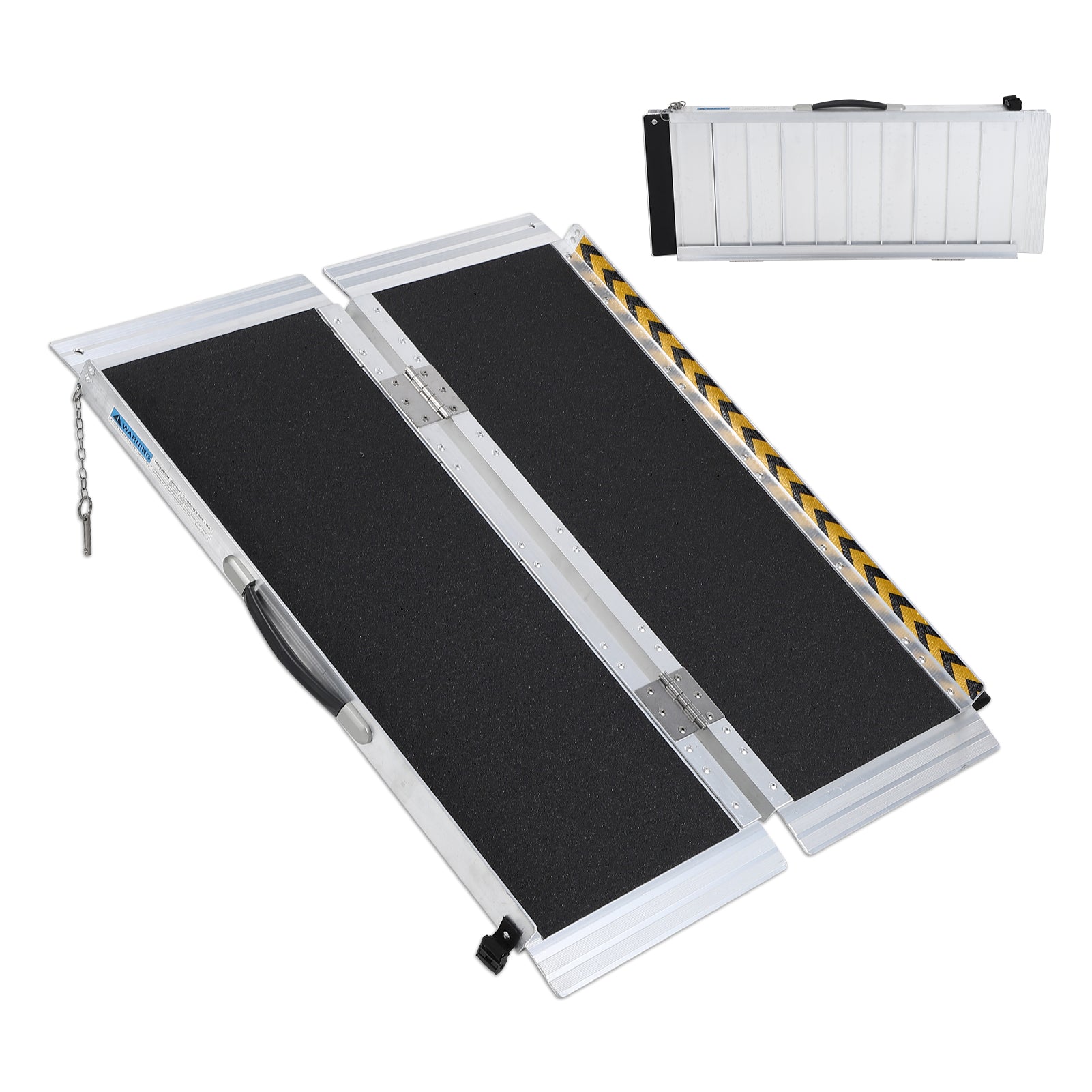 Garvee 4FT  Wheelchair Ramp for Home Use, Portable Aluminum Folding, 600lb Capacity, Anti-Slip Surface,Steps & Doorways Access