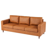 Garvee 85" Leather Couch for Living Room, Modern Sofa Couches with Padded backrest, Upholstered Sofa with Armrests and Comfy Cushions, Deep Seat Sofas for Living Room, Bedroom, Office