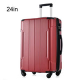 Garvee Hardshell Suitcase With Lightweight TSA Approved Locks And 3-Level Telescopic Handle Swivel Travel Luggage, Expandable, Red, 24 Inches