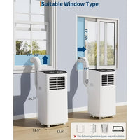 Garvee Portable Air Conditioner - 8,000 BTU, Cools Up to 350 Sq.Ft, 3-In-1 Functionality (Cooling, Dehumidification, Fan), Full-Function Remote Control, Includes Window Kit, White