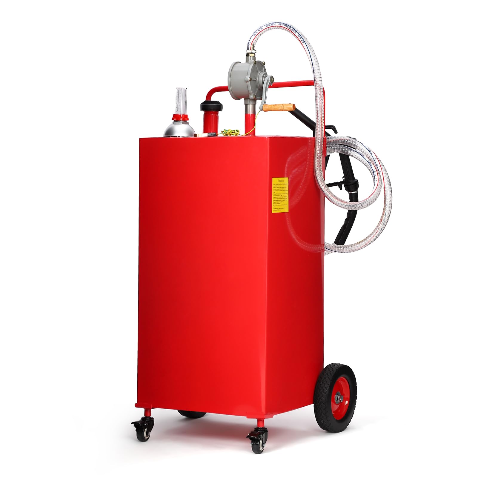 Garvee 30 Gallon Stainless Steel Portable Fuel Caddy, Manual Pump & 4 Wheels