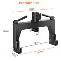 Garvee 3 Point Quick Hitch for Category 0 & 1 Tractors, 3000 LBS Lift, Heavy-Duty Steel, Easy Install, Dual Receivers, Black, Farm Use