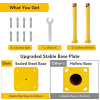 Garvee 2 Pack 36" Yellow Safety Bollards for Driveway & Parking