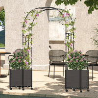 Garvee Adjustable Metal Garden Arch Trellis, Black Wedding Arbor for Climbing Plants, Span 1.8