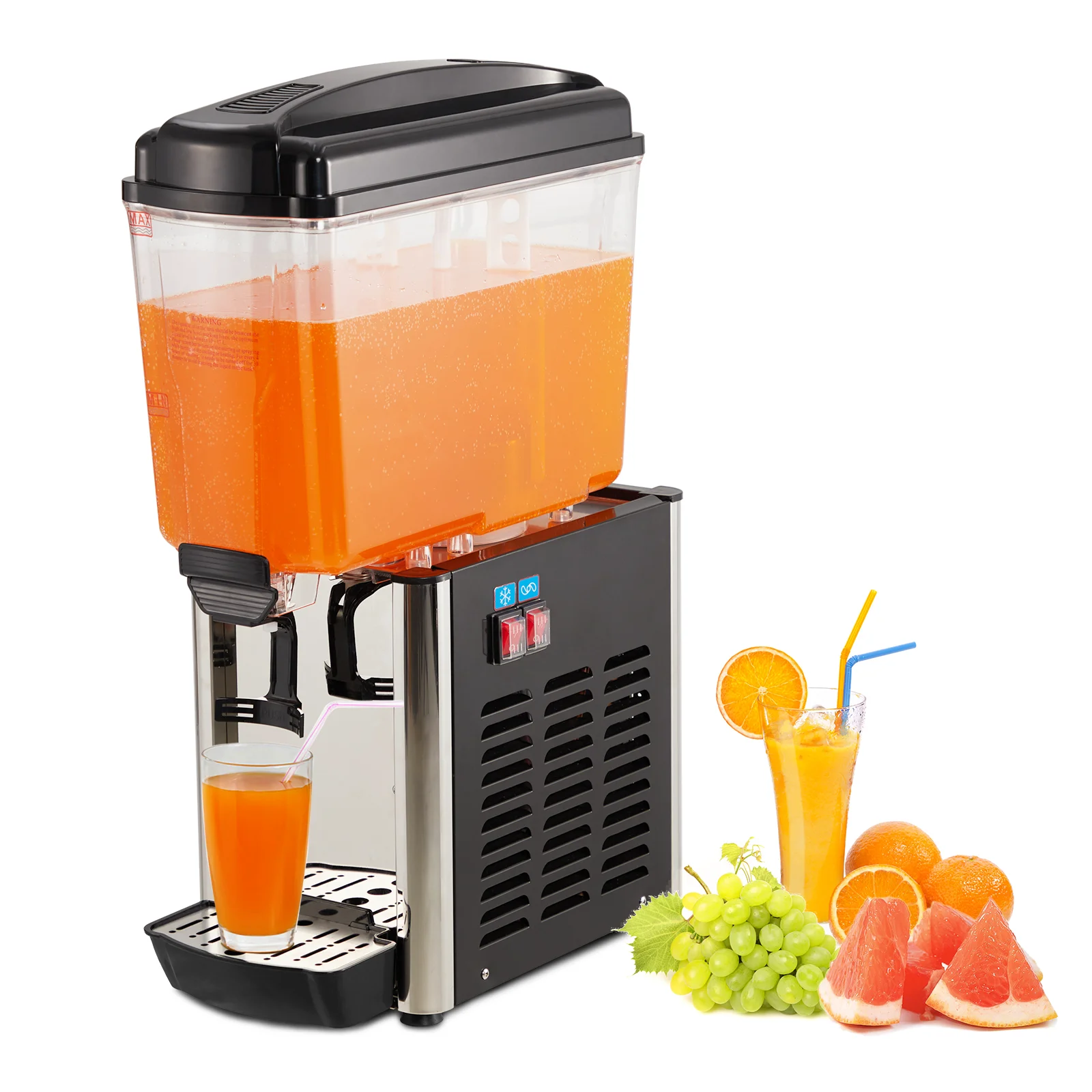 GARVEE 18L (4.8 Gallon) Commercial Juice Dispenser, 1 Tank, Stainless Steel Beverage Dispenser for Slushy, Cold Drink, Restaurant