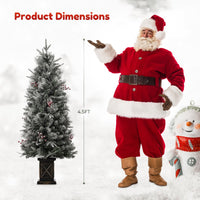 Garvee 4.5ft Xmas Tree, Pre Lit Snow Flocked Artificial Christmas Tree with 200 LED Lights & 8 Lighting Modes, Premium Christmas Pine Tree for Christmas Decoration, Yard, Home, Office