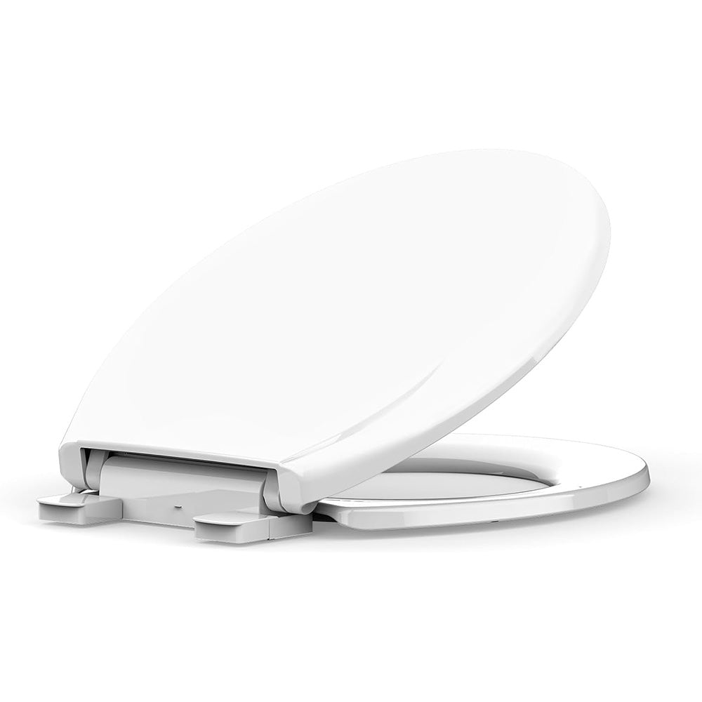 Garvee Toilet Seat Round Soft Close 17'', Round Toilet Lid Slow Close Quiet No , Installation & Release， PP Clean&Install, Comfortable Ergonomic Design, Plastic