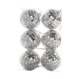 Garvee Mirror Discos Balls Set, Silver Discos Mirror Ball, Reflective Mirror Christmas Balls Easy to Hang Suitable for Christmas, Wedding, Family Party Decoration 4CM (6pcs/PVC Box) - 4cm (6pcs/Pvc Box)