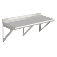 Garvee Stainless Steel Wall Shelf NSF Commercial Wall-Mounted Shelving Appliance & Equipment Metal Shelving with a Backsplash and Two Brackets for Kitchen Restaurant Garage Laundry Utility Room