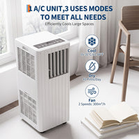 Garvee 8000 BTU Portable Air Conditioner, 3 In 1 AC Unit Built-In Cool, Dehumidifier & Fan for Rooms Up to 350 Sq.Ft, Energy Saving AC with Remote/24H Timer for Dorms/Indoor Rooms - White