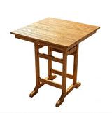 Garvee 31.5" HDPE Outdoor Bar Table with Umbrella Hole, Weather Resistant Square Patio Bistro Table 300 lbs Heavy Duty for Deck Garden Balcony Brown - Brown