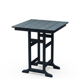 Garvee 31.5" HDPE Outdoor Bar Table with Umbrella Hole, Weather Resistant Square Patio Bistro Table 300 lbs Heavy Duty for Deck Garden Balcony Navy Blue - Navy Blue