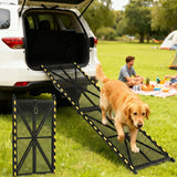 Garvee Heavy Duty Portable Steel Dog Ramp for Cars, 63"×17" Wide Folding Pet Ramp for Large Dogs with Anti-Slip Mesh Incline Access Car Ramp for SUV/Truck/RV, Outdoor Dog Ramp 300 lbs Capacity - Heavy Duty Steel
