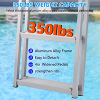 Garvee 5 Step Angled Removable Dock Ladder, Heavy Duty Aluminum Boat Dock Ladder with Wide Non-Slip Steps, Adjustable Height, 350 lb Capacity for Lake & Marine Dock
