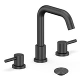 Garvee Bathroom Faucets for Sink 3 Hole - Chrome Bathroom Faucet with Pop-up Drain, 8 Inch Widespread Bathroom Sink Faucet 2-Handles, Modern Vanity Faucet with Supply Lines - 7-Matte Black - Matte Black