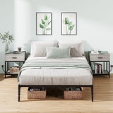 Garvee 14 Inch Metal Platform Queen Bed Frame, Steel Slat Support Queen Size Bed Platform, Mattress Foundation, Easy Assembly, No Box Spring Needed, Black - Black|14 Inch Hight