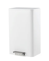 Garvee Space-Saving Office Trash Can 4.8 Gallon White Stainless Steel Rectangular Garbage Can for Small Kitchen Home Garage - White