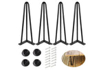 Garvee Heavy Duty Metal Table Legs 36 Inch - Sturdy Square Tube Design, Perfect for Coffee Tables, Durable Construction, Easy to Install, Set of 4 for Versatile Furniture Replacement - Hairpin 3 rods 36 inches
