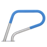 Garvee Pool Handrail, 32" x 23" Swimming Pool Stair Rail, 304 Stainless Steel Stair Pool Hand Rail Rated 385 lbs Load Capacity, Non-Slip Pool Handrail with Blue Handle Covers