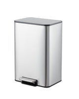 Garvee Space-Saving Bedroom Trash Can 4 Gallon Small Rectangular Stainless Steel Garbage Can Silver - Silver